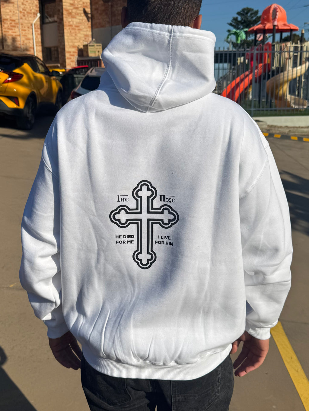 Orthodox Cross White Hoodie