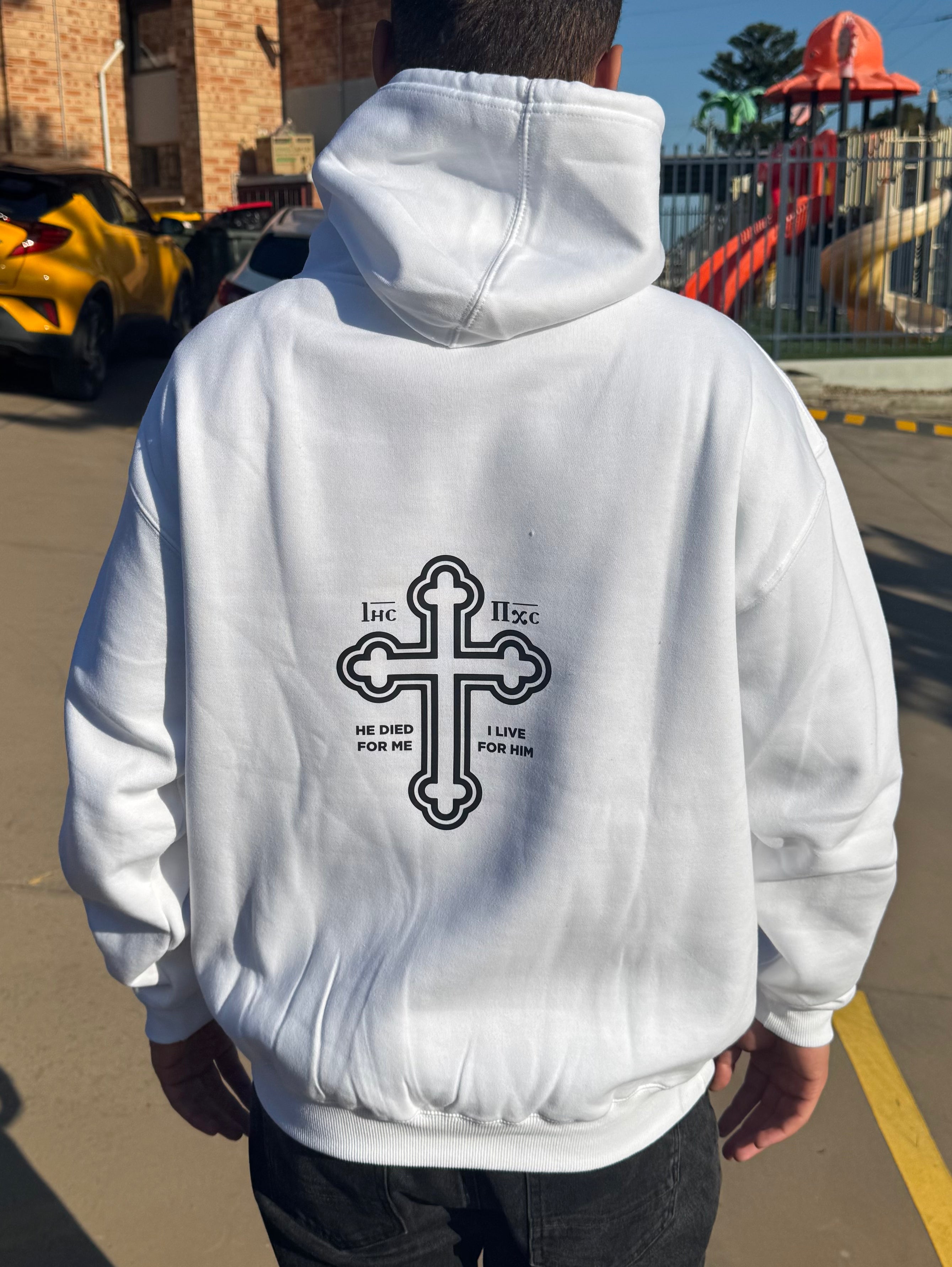 Orthodox Cross White Hoodie