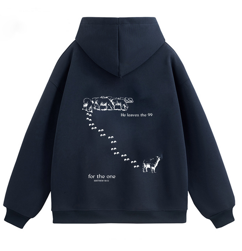 Embroidered Lost Sheep Navy Hoodie