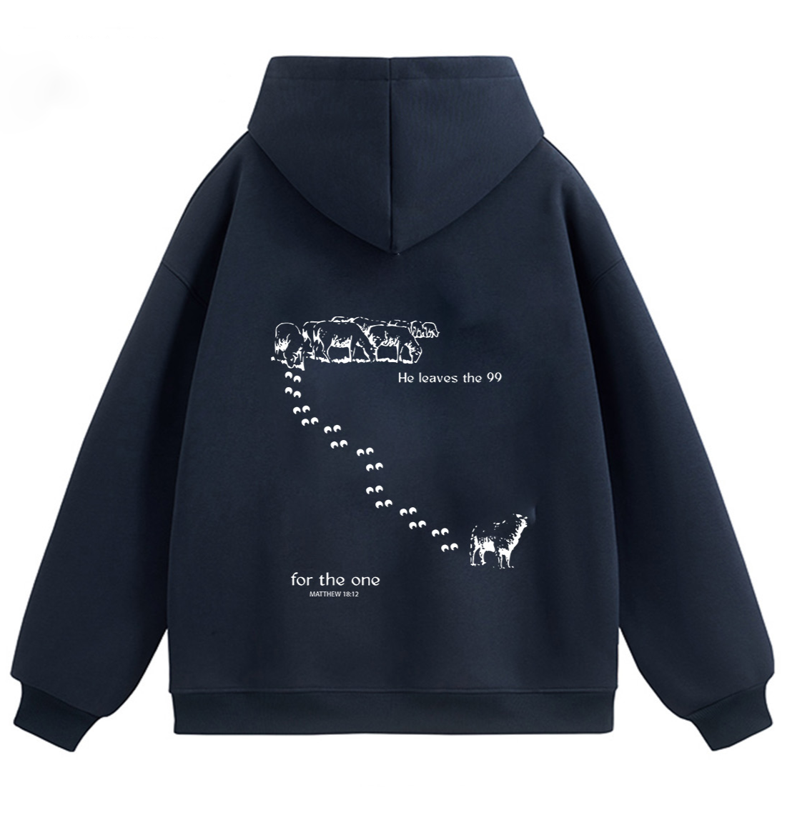 Embroidered Lost Sheep Navy Hoodie