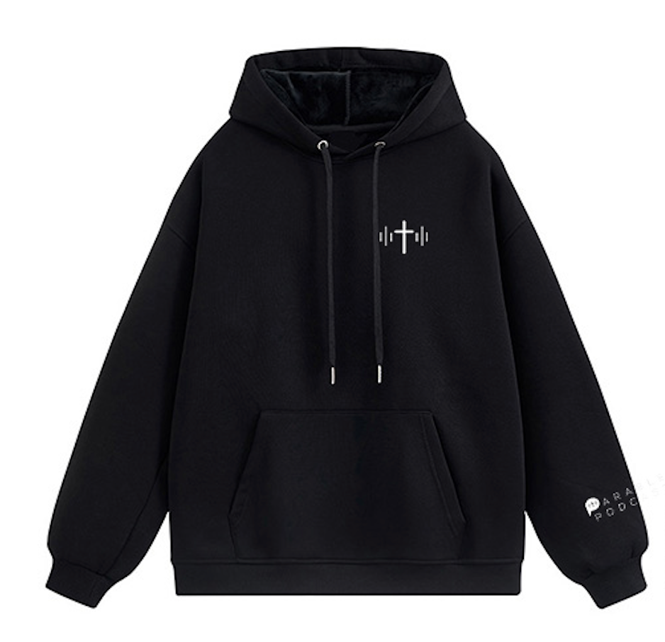 Embroidered Sin of The World Black Hoodie