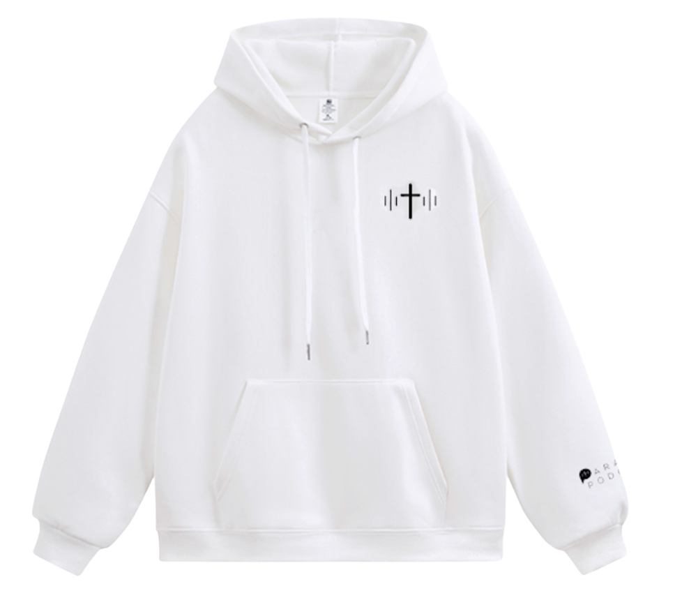 Embroidered Sin of The World White Hoodie