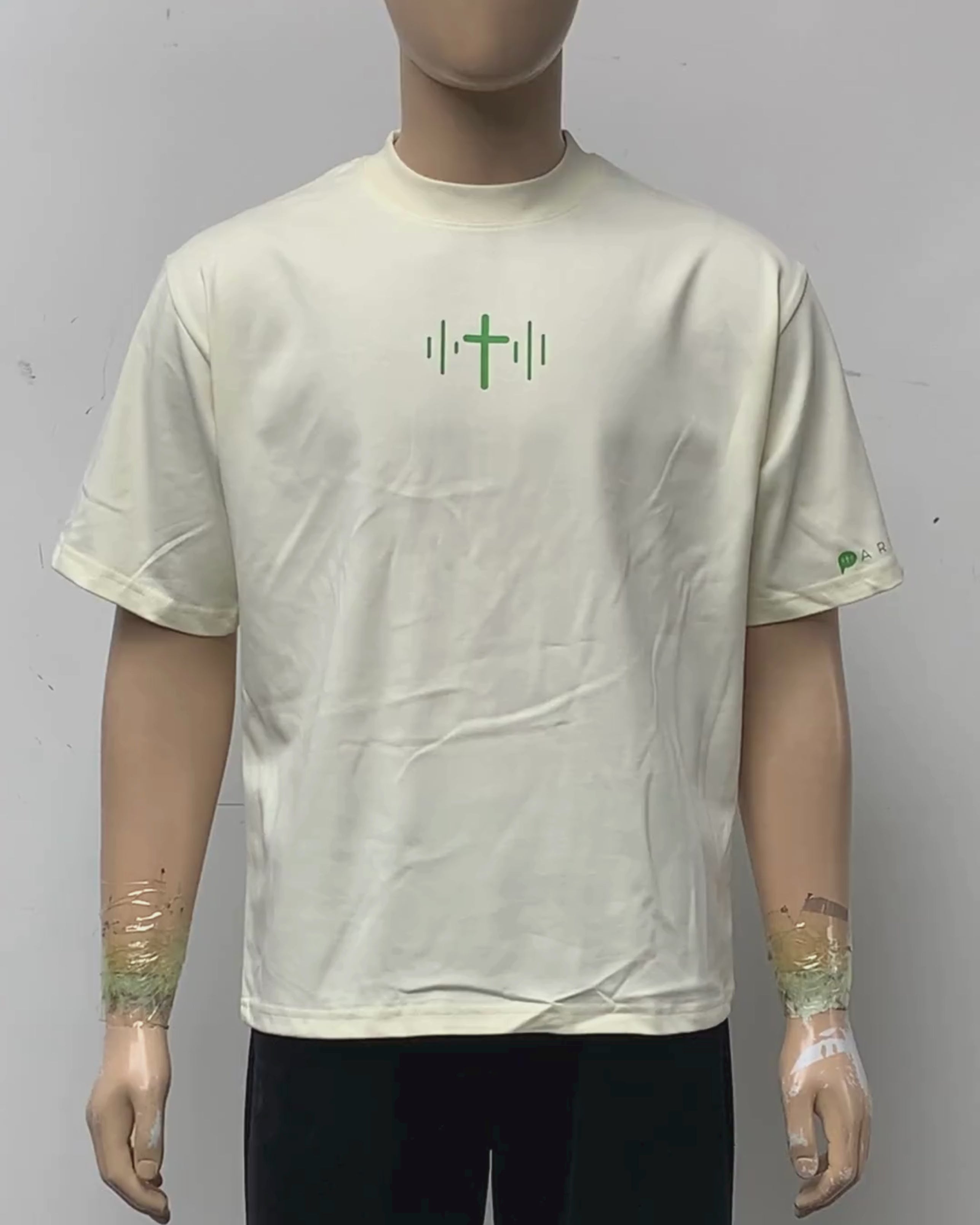 Parable Podcast Oversized Tee - Beige/Green